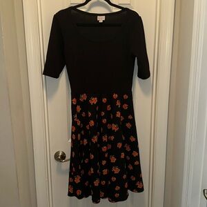 EUC LuLaRoe Dress Black and Floral Women's Size Large 14-16 Gorgeous